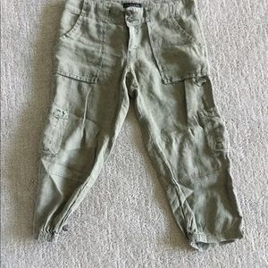 Linen army green crop pants from Sanctuary